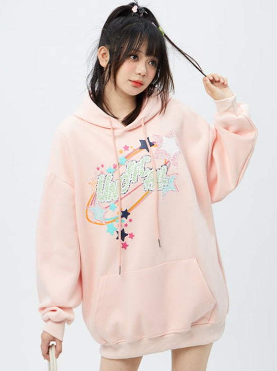 Pop Design Hooded Over Hoodie