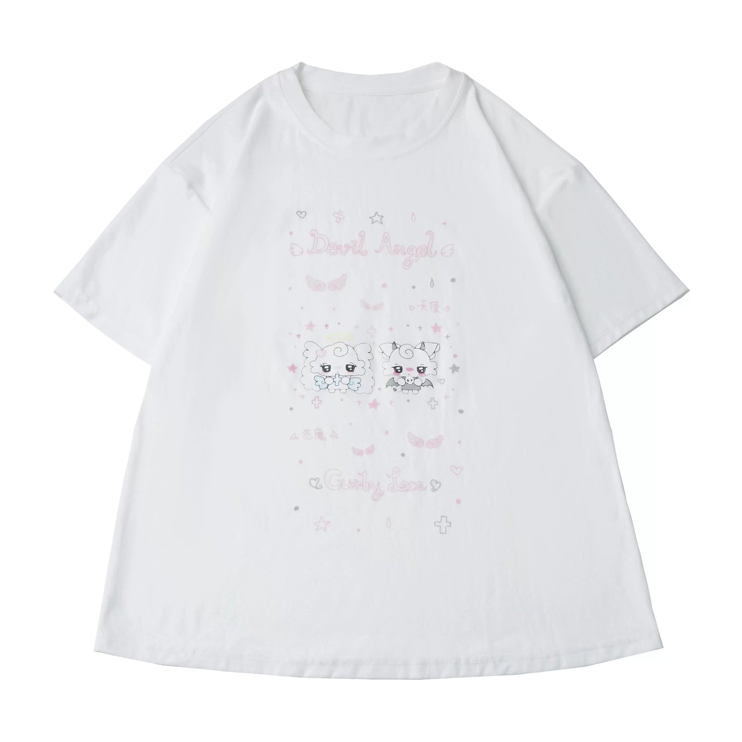 エンジェルデビルイラストTシャツ