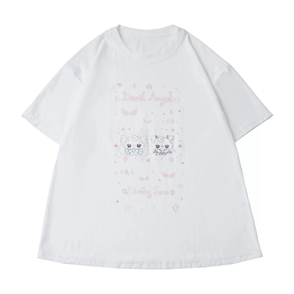 エンジェルデビルイラストTシャツ