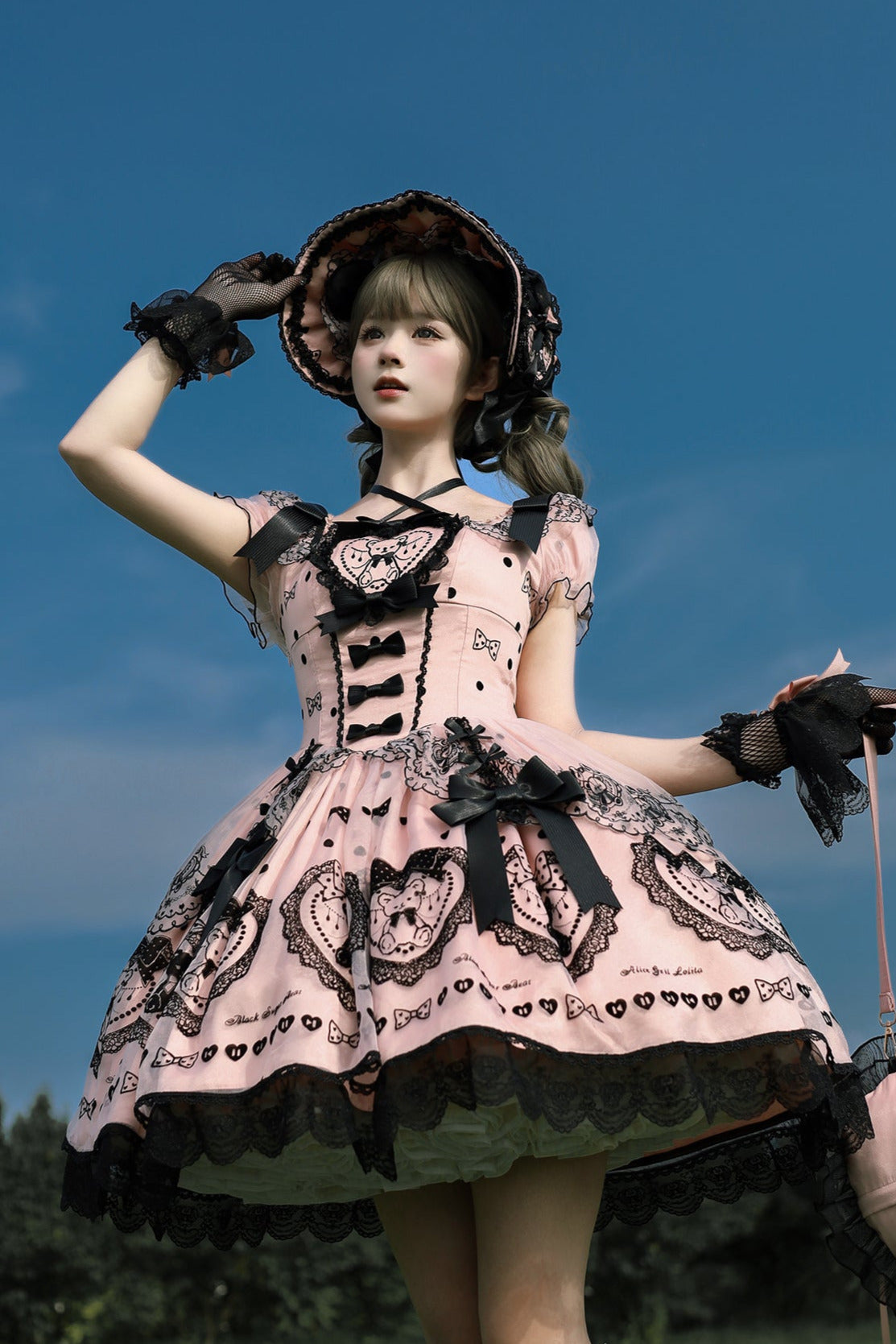 [Pre-order Deadline: September 16] Pink Purple Teddy Bear Series Sweet Princess Dress