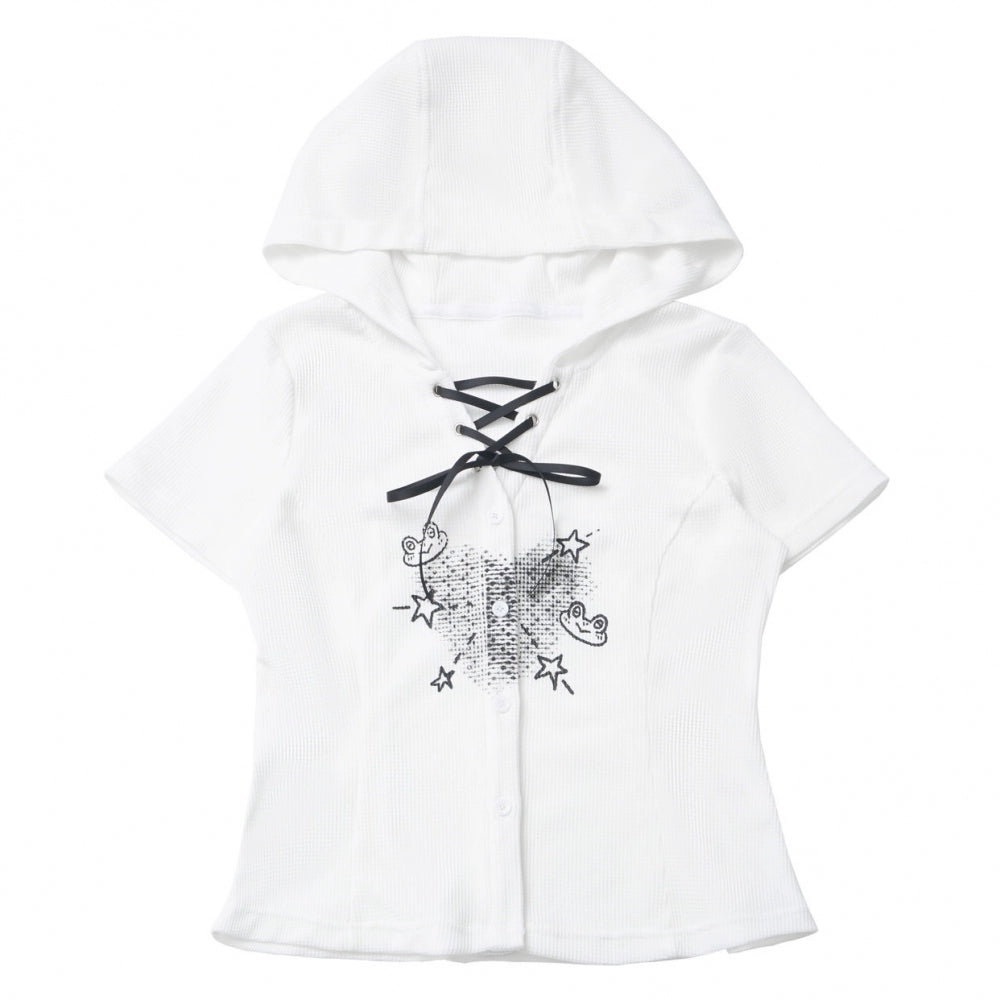 サブカルカップルトップス＋フードトップス＋スカート＋ハーフパンツ＋レッグウォーマー