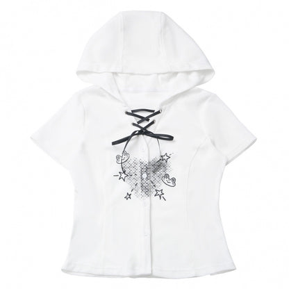 サブカルカップルトップス＋フードトップス＋スカート＋ハーフパンツ＋レッグウォーマー