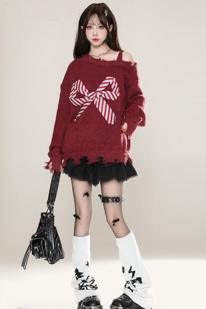 Holiday Mohair Bow Detail Sweater