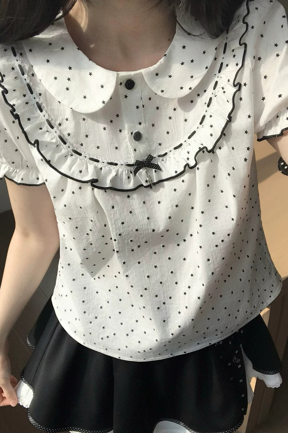 ポルカドットドールトップス+スカート