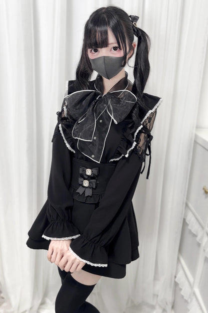 Chemisier Dark Kawaii à grand nœud