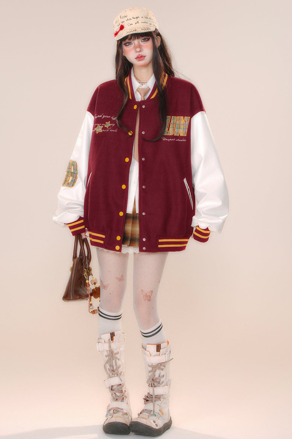 Over -size baseball club jacket