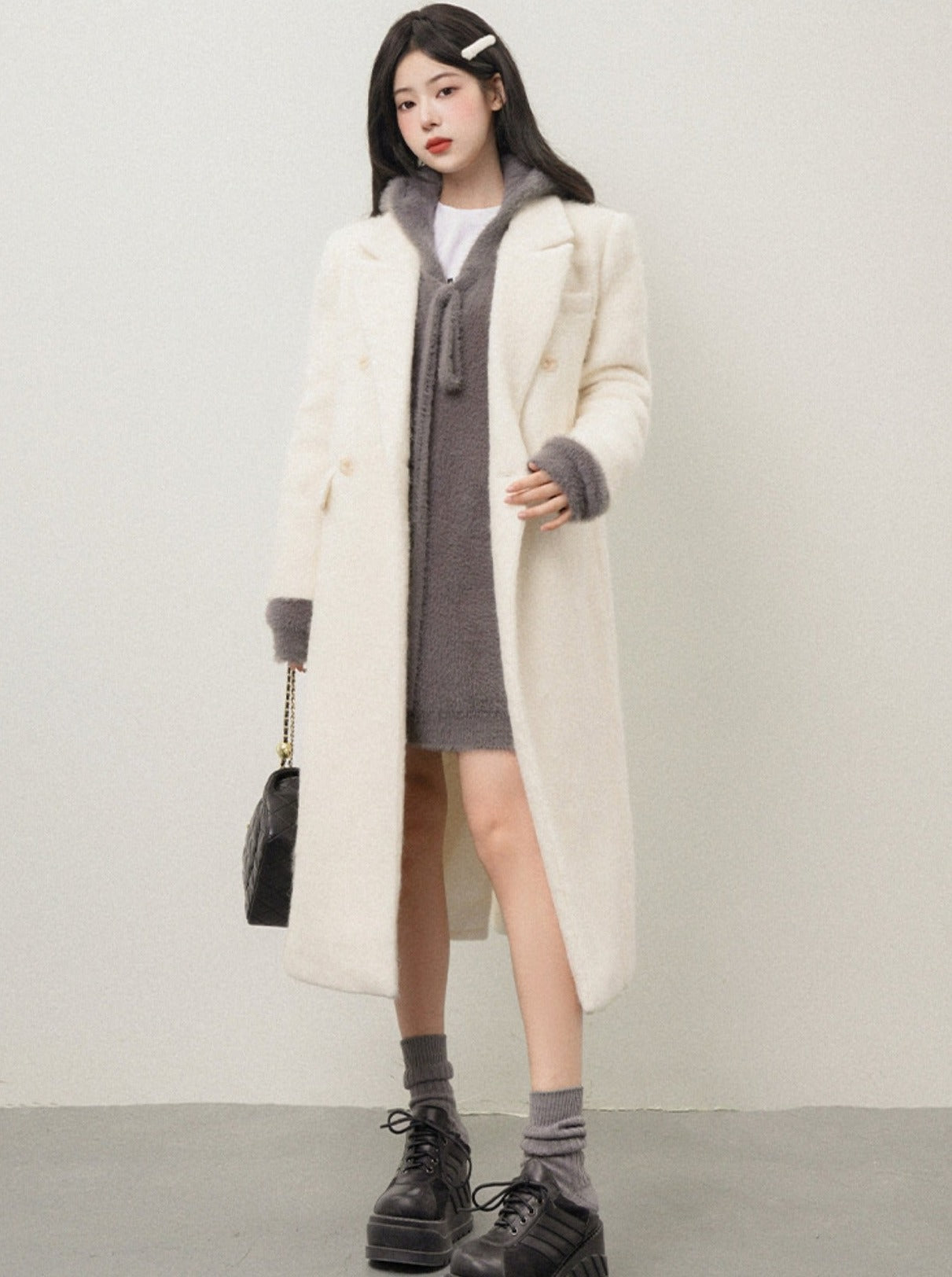 Sweet girly long wool coat