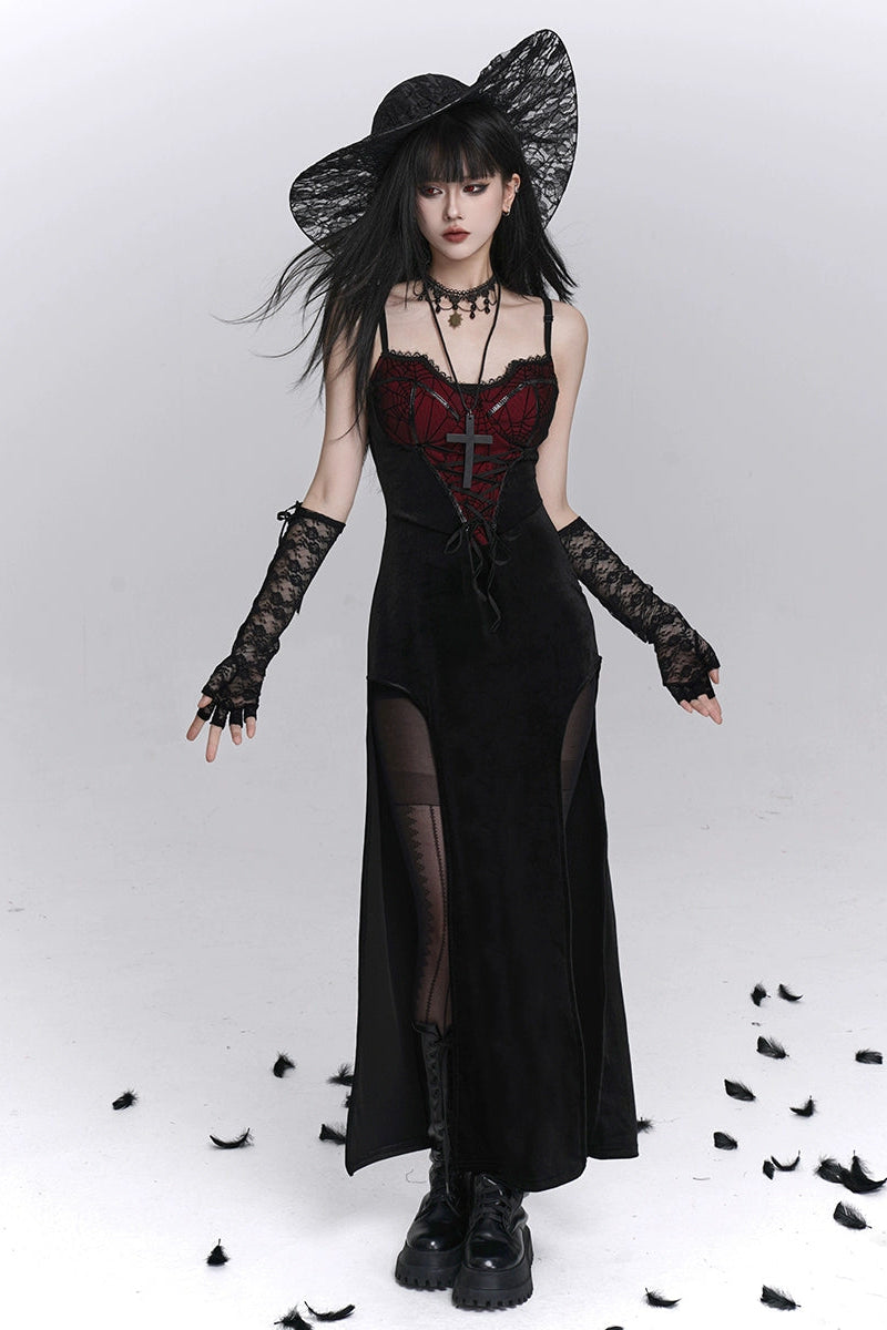 スリットキャミソールドレス＋シアートップス