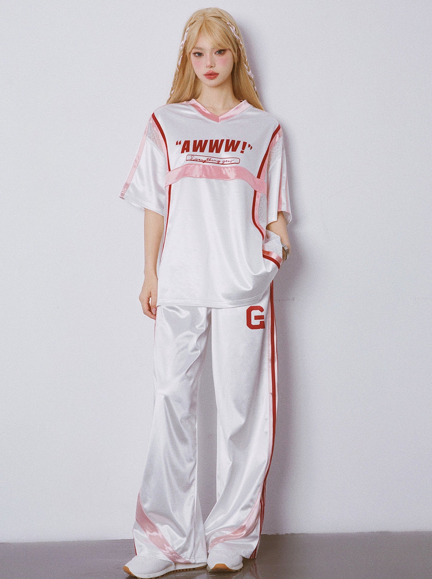 Oversized loose sporty top + long pants