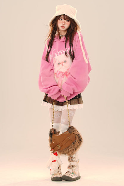 Cat Doll Loose Hoodie Oversized Sweatshirt