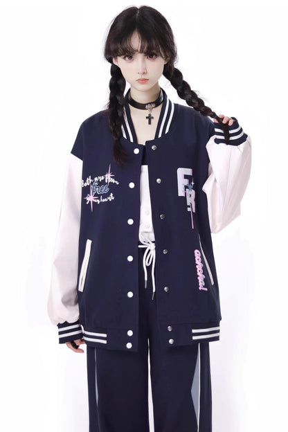 Navy Tex Chard Baseball Jacket Set