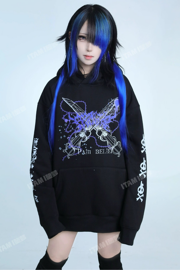 Dark-Cute Knife and Butterfly Sweatshirt