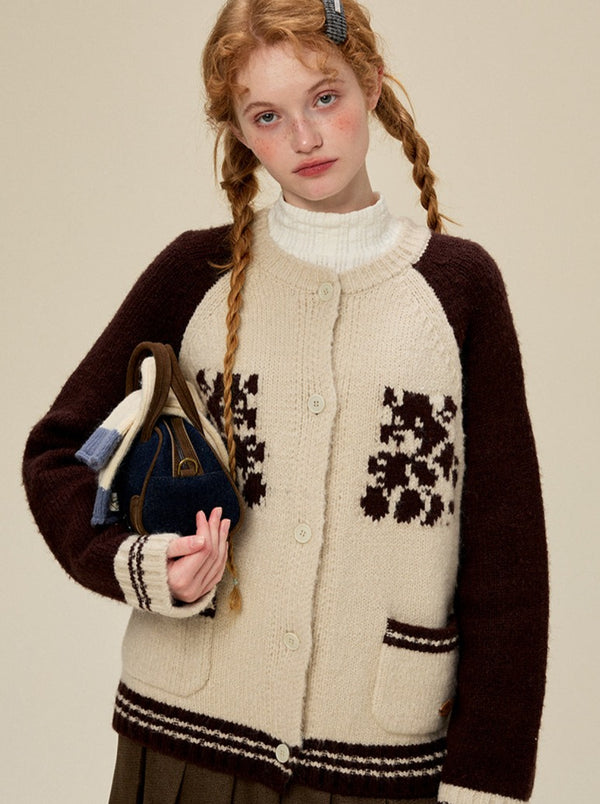 レトロモノグラムショートニットカーディガン