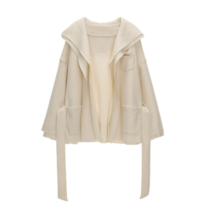 ダブルレイヤードファーシュリムドコート