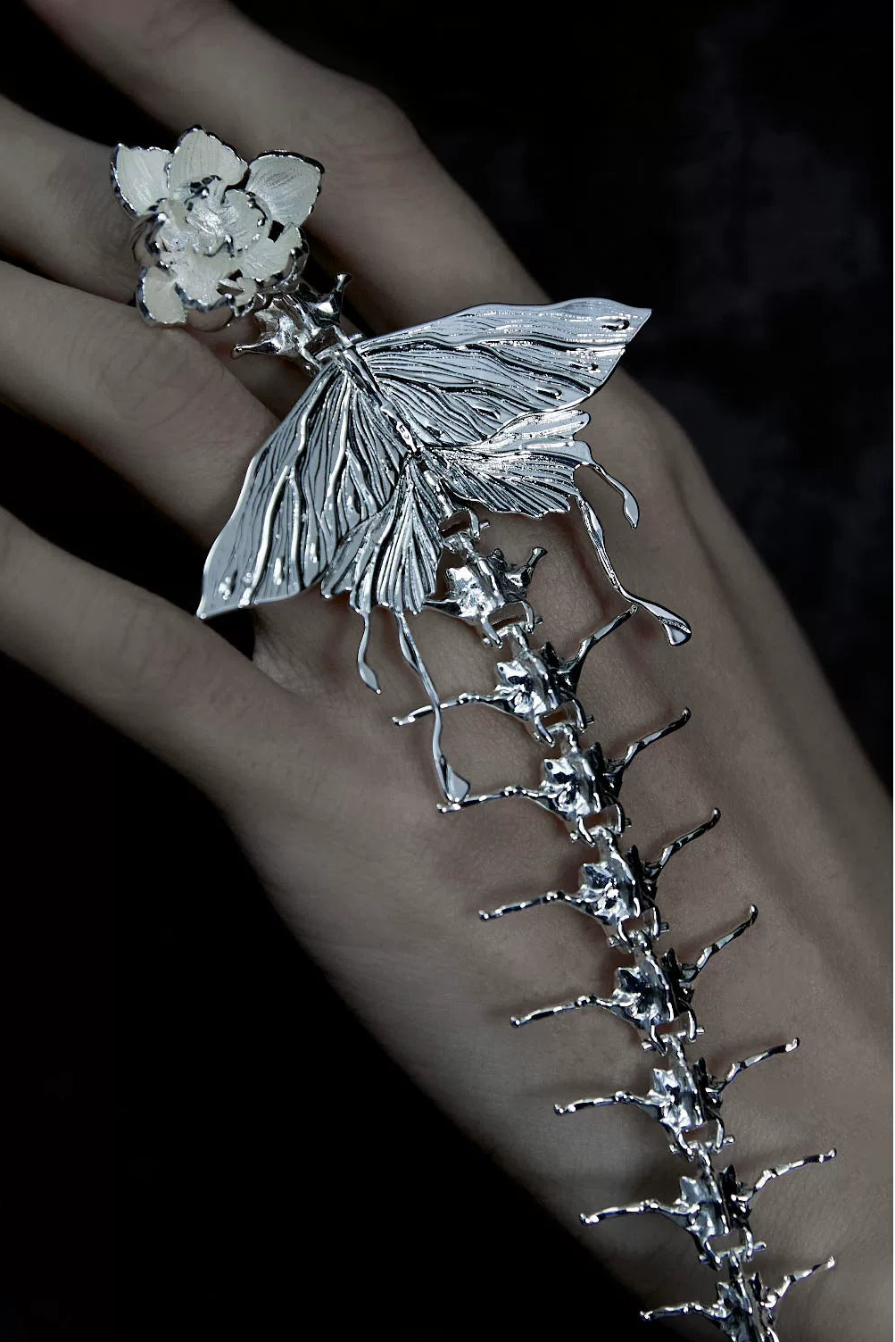 Skeleton Star Ring Silver