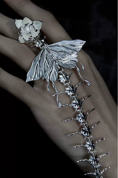 Skeleton Star Ring Silver