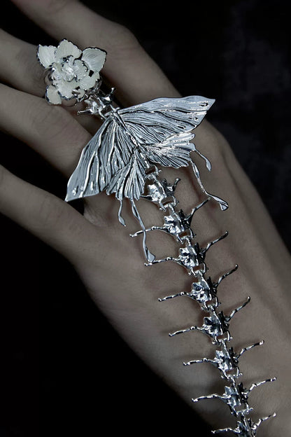 Skeleton Star Ring Silver