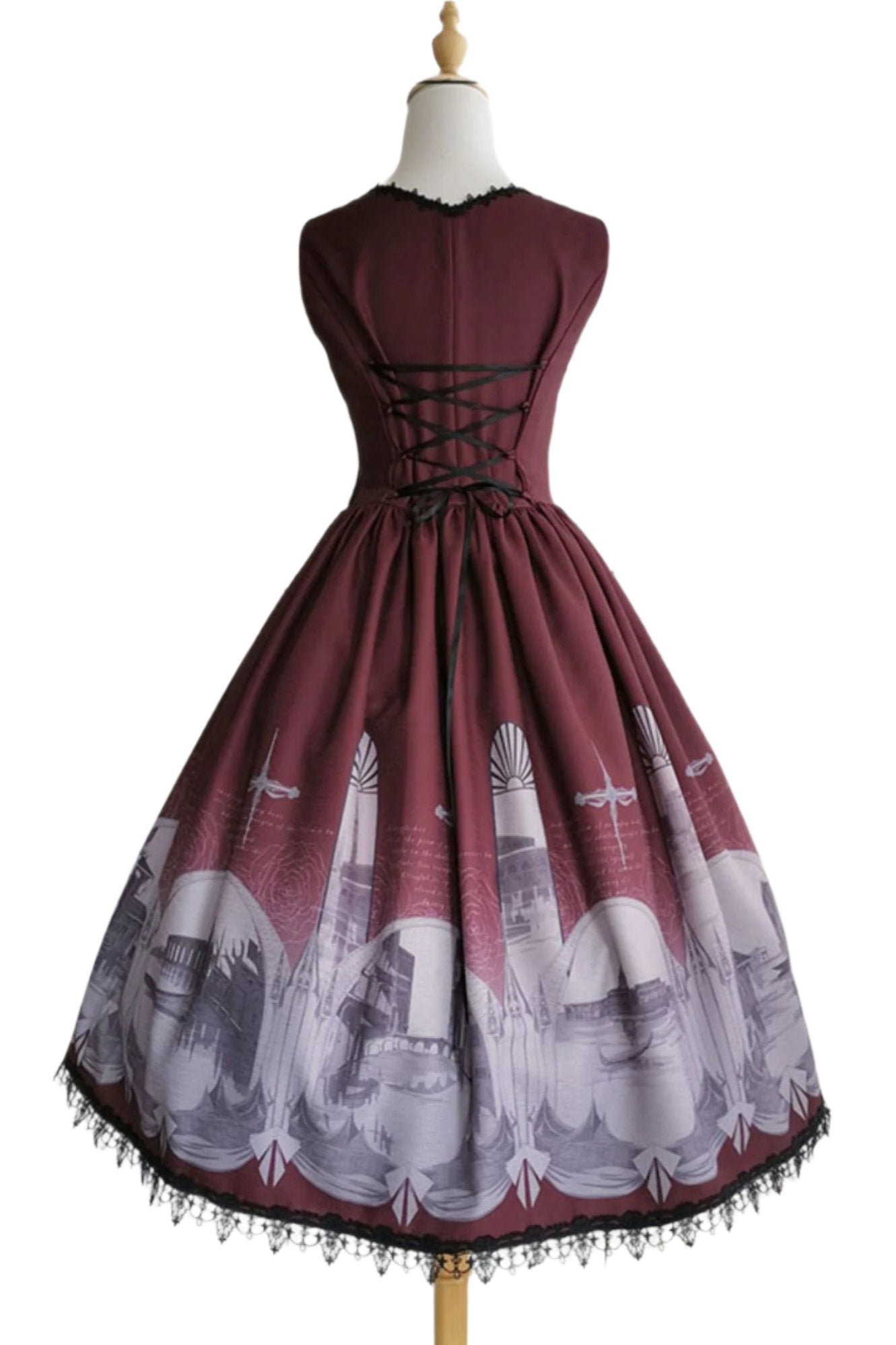 [September 30 reservation deadline] Elegant Gothic Print Lace Suspender Dress