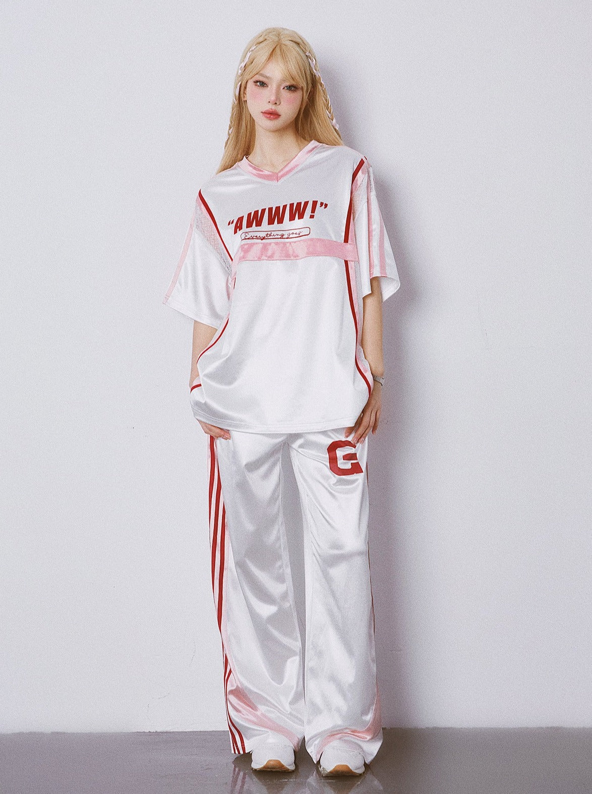 Oversized loose sporty top + long pants