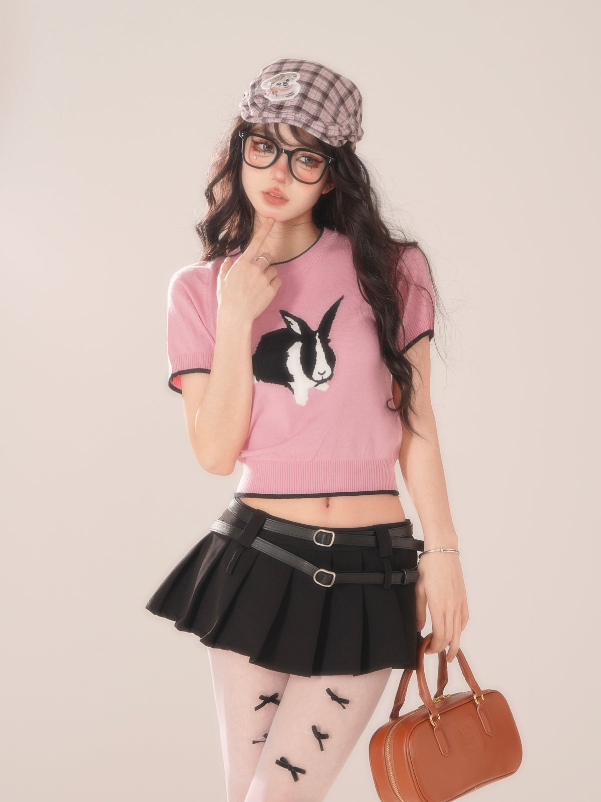 Retro rabbit bicolor short top