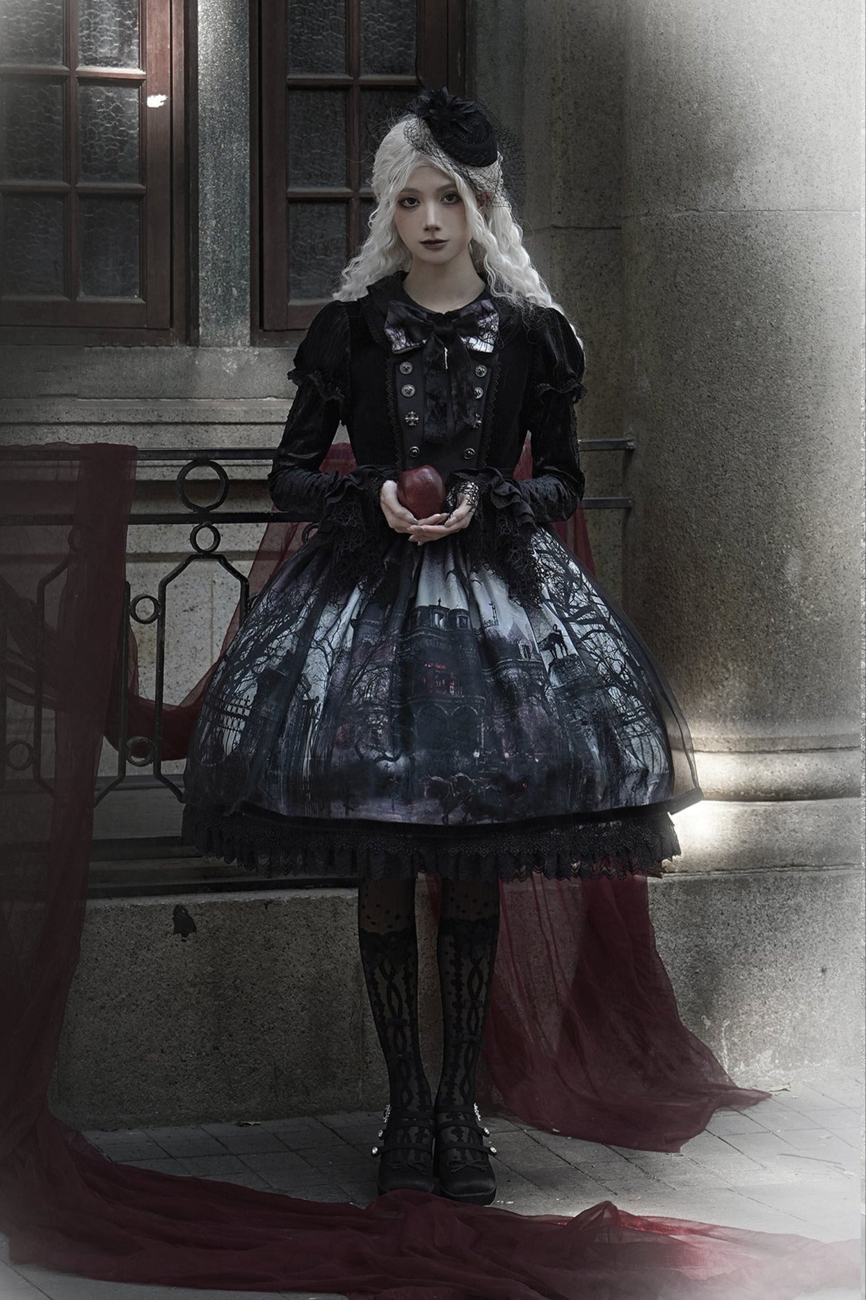 [Deadline for reservation: February 23rd] Horror House Spider Web Gothic Cape Dress