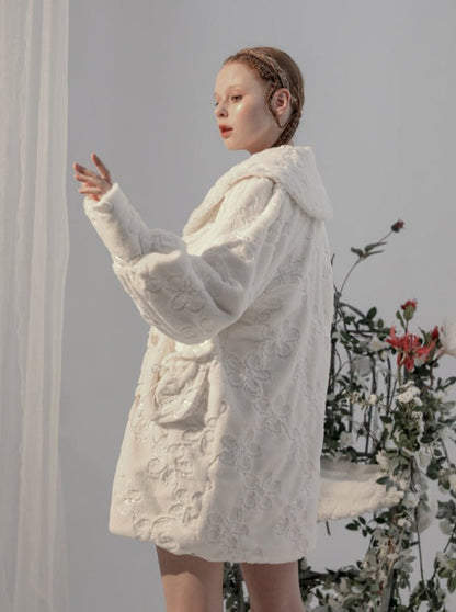 Paris Week French End Flower Fur Coat