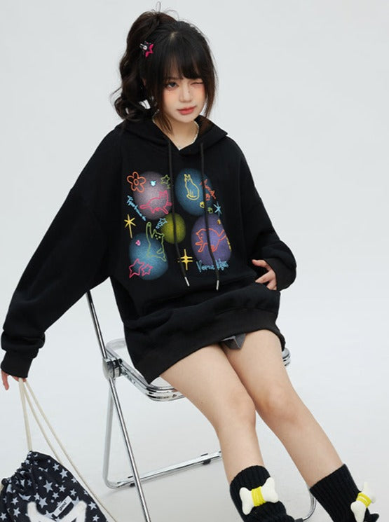 Spray Art Style Loose Casual Hoodie