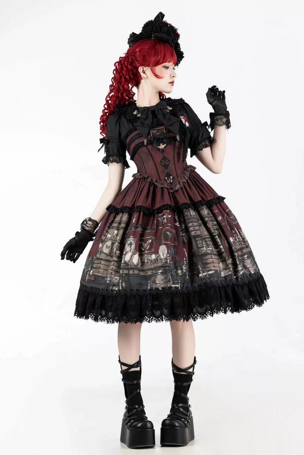 スペルコレクションルームステッチフェイクツーピースドレス