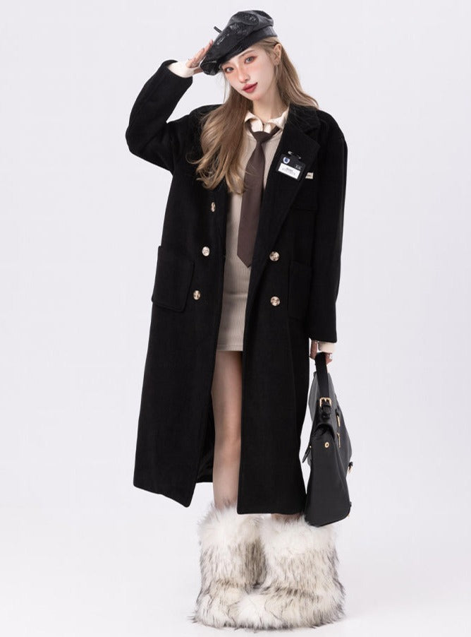 College Long Wool Coat