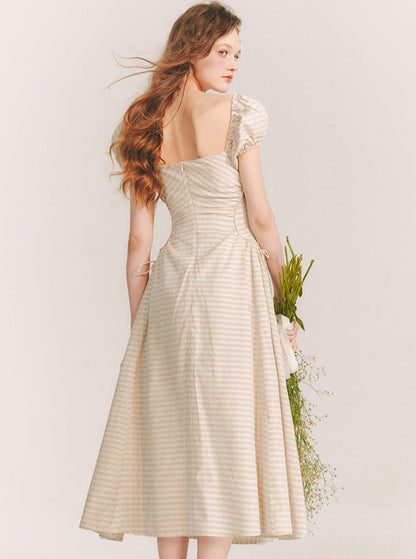 Salt Milk Coffee French check dress