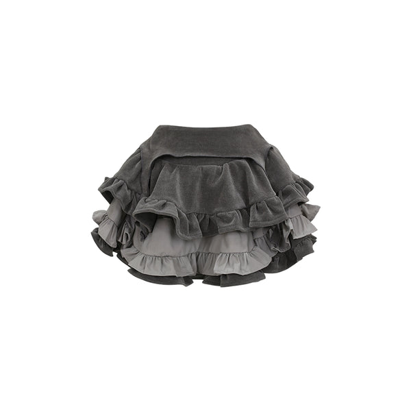 ストライプワンラインショルダーホルターネックトップス+スカート