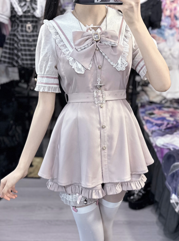 Ribbon Puff Sleeve Top + Ruffle Pants