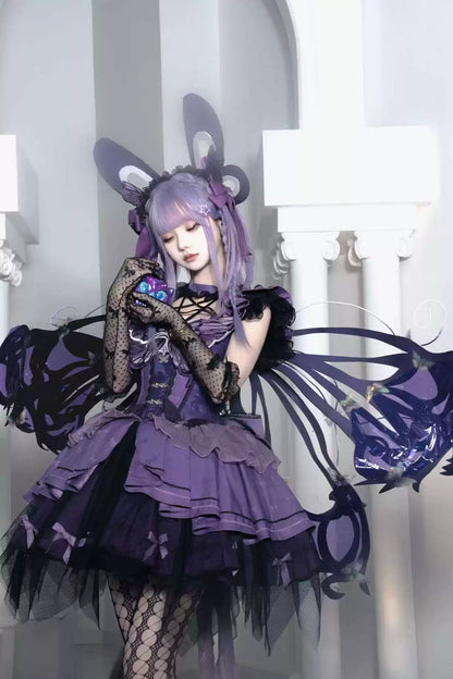 [Reservation deadline on October 15] Purple Butterfly Witch Dress Complete Set