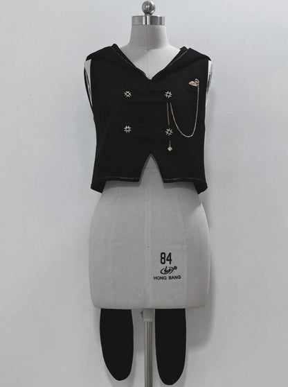 Dark Prince Hooded Cloak + Rabbit Hooded Vest + Pumpkin Pants + Elegant Frilled Shirt + Big Waist Ribbon [Reserved Item