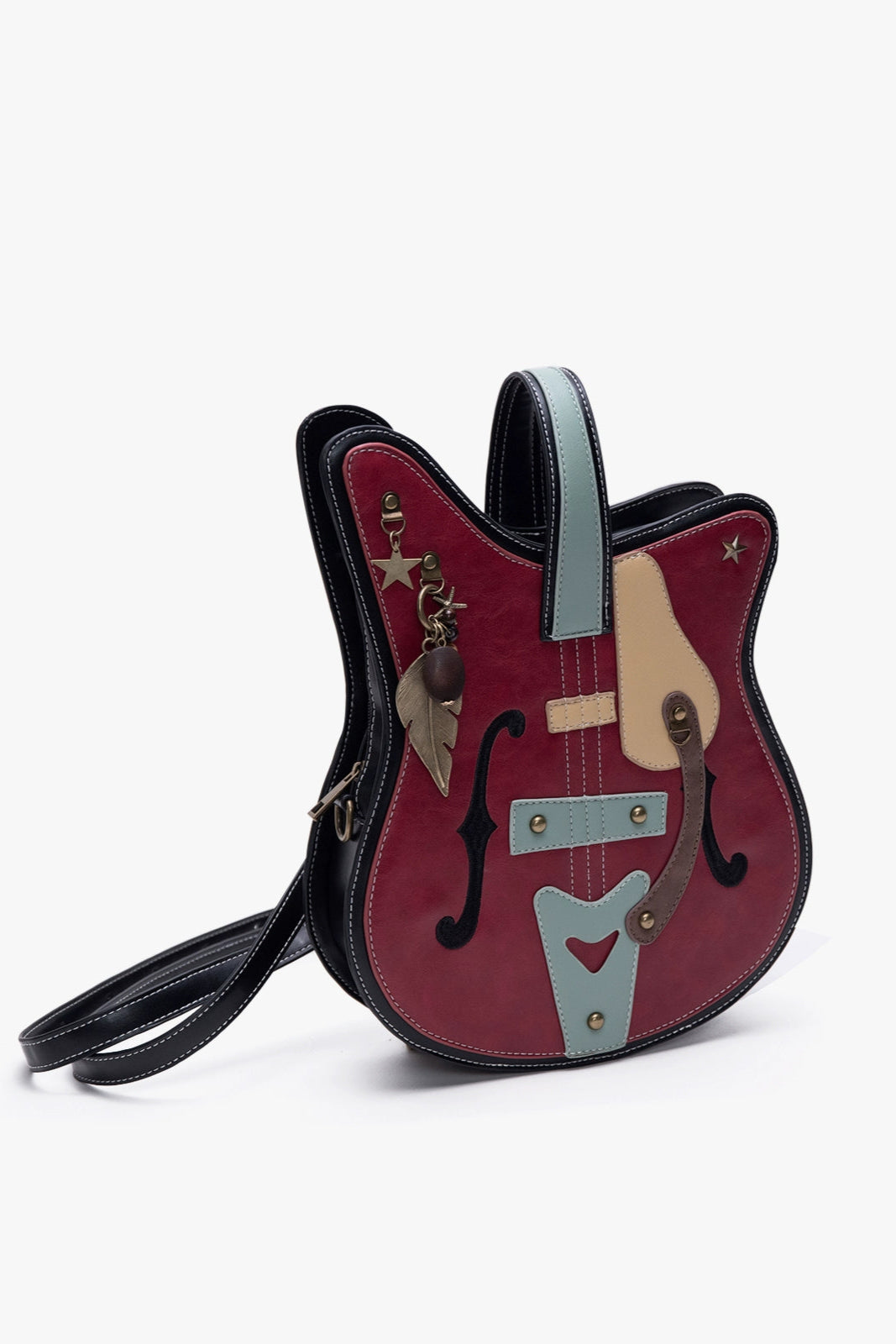 HIATUS original vintage metal pendant guitar shoulder crossbody bag contrast creative vintage musical instrument shoulder bag