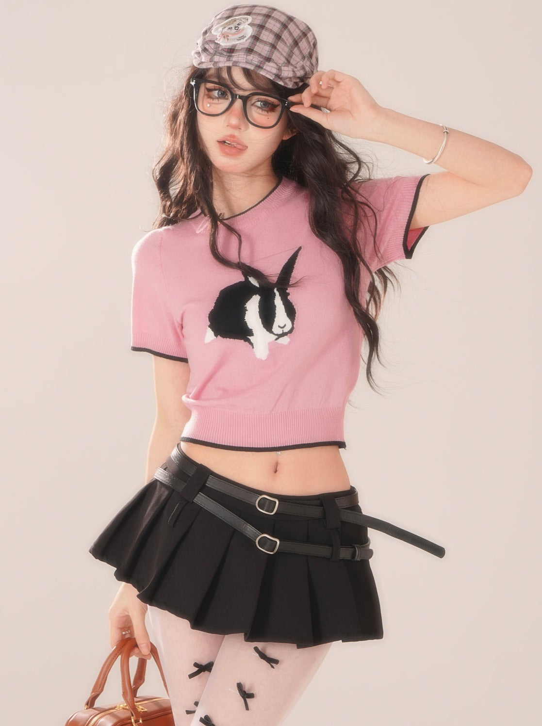 Retro rabbit bicolor short top