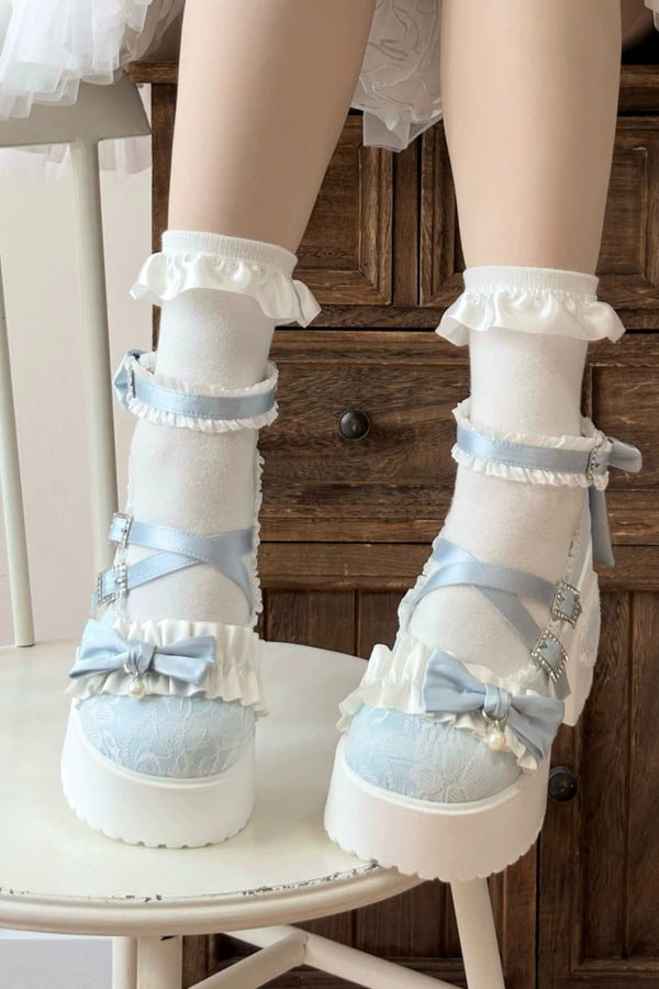 ドリームリボンレースマリージェーンシューズ