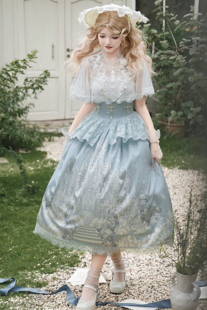 Elegant Princess Cape + Camisole + Skirt