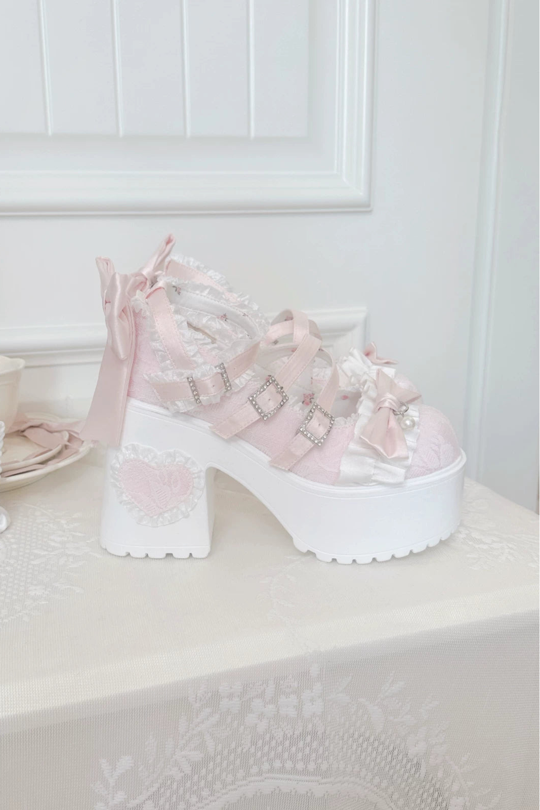 ドリームリボンレースマリージェーンシューズ