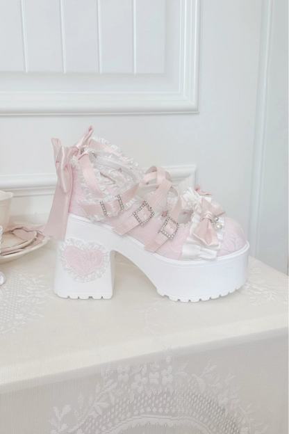 ドリームリボンレースマリージェーンシューズ