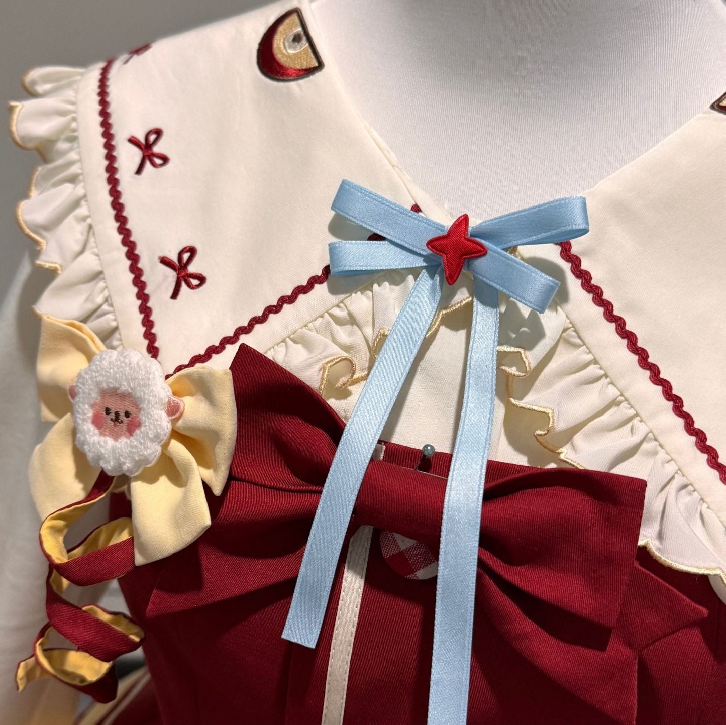 Fairy Tale Little Sheep Apple Balloon Clown Dress Suit + Accessories