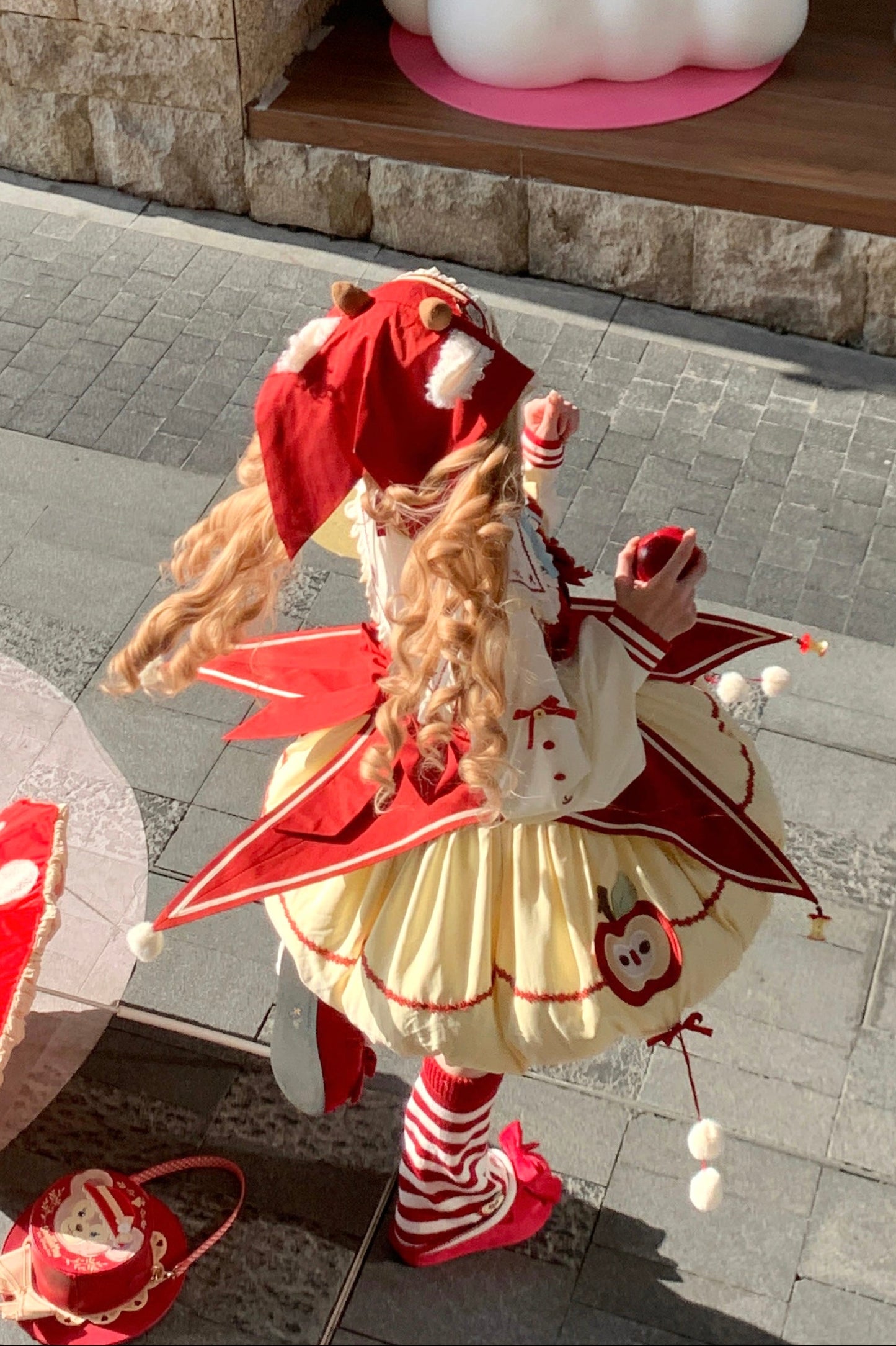 Fairy Tale Little Sheep Apple Balloon Clown Dress Suit + Accessories