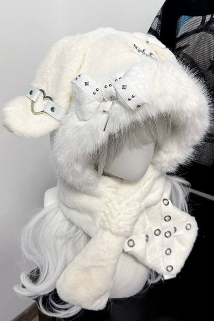 Chapeau subculture oreilles de lapin en boa