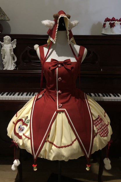 Fairy Tale Little Sheep Apple Balloon Clown Dress Suit + Accessories