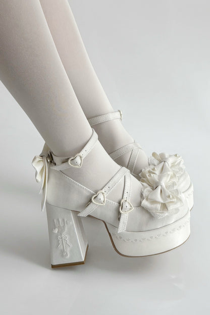 [Mar. 26, 2012 reservation deadline] Tea Time Cute Embroidery High Heels