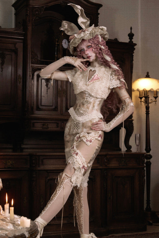 レースアンティークエレガントリボンスカート