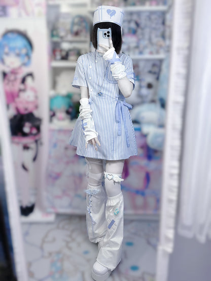 [Angel Neighborhood👼] Angel Stripe Dress + Leg Warmers + Sleeves