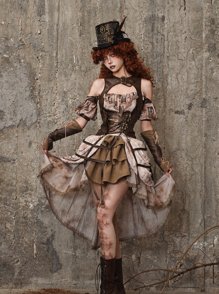 Retro Steampunk Leather Birdcage Vest Belchic Retro Steampunk Leather Birdcage Vest Belchic
