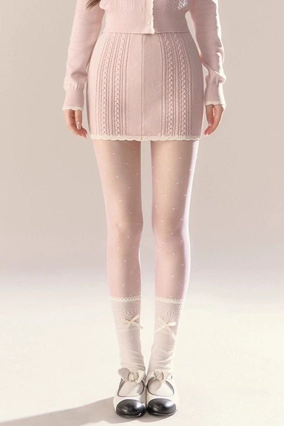 スイートアイランドドールカーディガン+タイトスカート