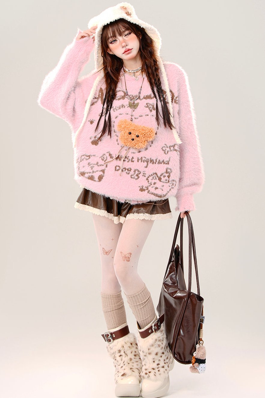 Cream Bear Luce Sea Horse Sweater